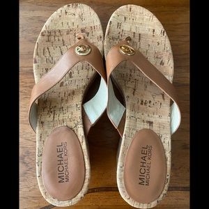 Michael Kors Ladies Tan Leather Wedge shoes